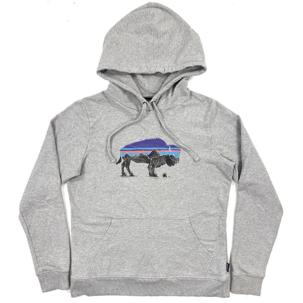 Patagonia Uprisal Hoody Mens Sz Medium Fitz Roy Bison Buffalo Hoodie Sweatshirt